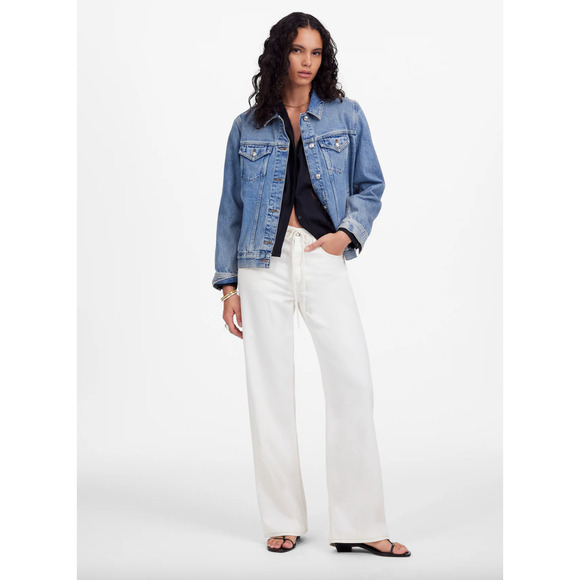 Madewell Low Slung Baggy Jean Airy Denim Vintage Canvas White Relaxed US 27 NWT - Picture 1 of 15